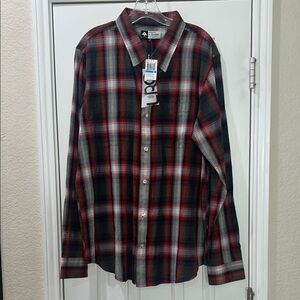 LRG Black and Red Men's Casual Button Down Shirt Size XL